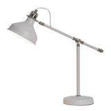 Elegant Adjustable Table Lamp in Sand White and Satin Nickel Finish