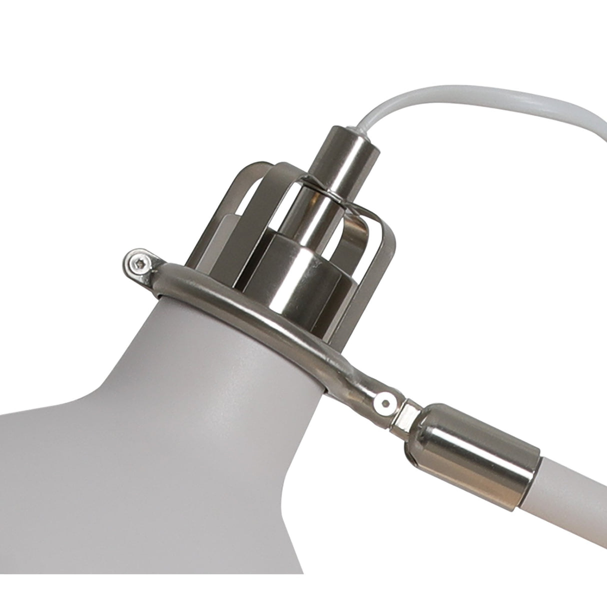 Elegant Adjustable Table Lamp in Sand White and Satin Nickel Finish