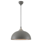 Modern Pendant Light, Sand Grey & Satin Nickel Finish, E27 Socket