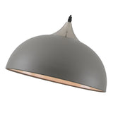 Modern Pendant Light, Sand Grey & Satin Nickel Finish, E27 Socket