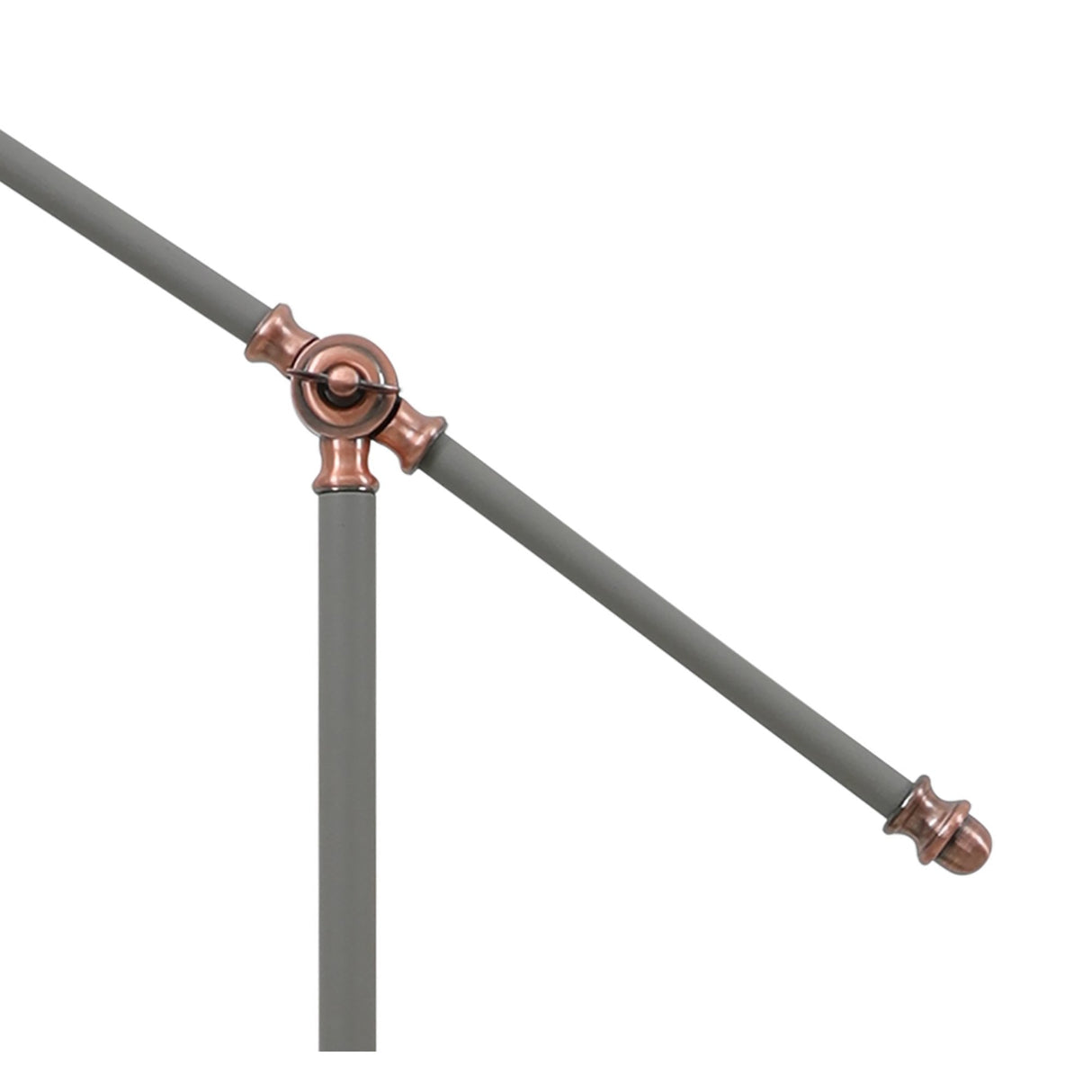Contemporary Sand Grey Adjustable Floor Lamp with Copper Accents