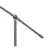Contemporary Sand Grey Adjustable Floor Lamp with Copper Accents