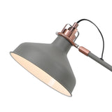 Contemporary Sand Grey Adjustable Floor Lamp with Copper Accents