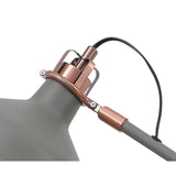 Contemporary Sand Grey Adjustable Floor Lamp with Copper Accents