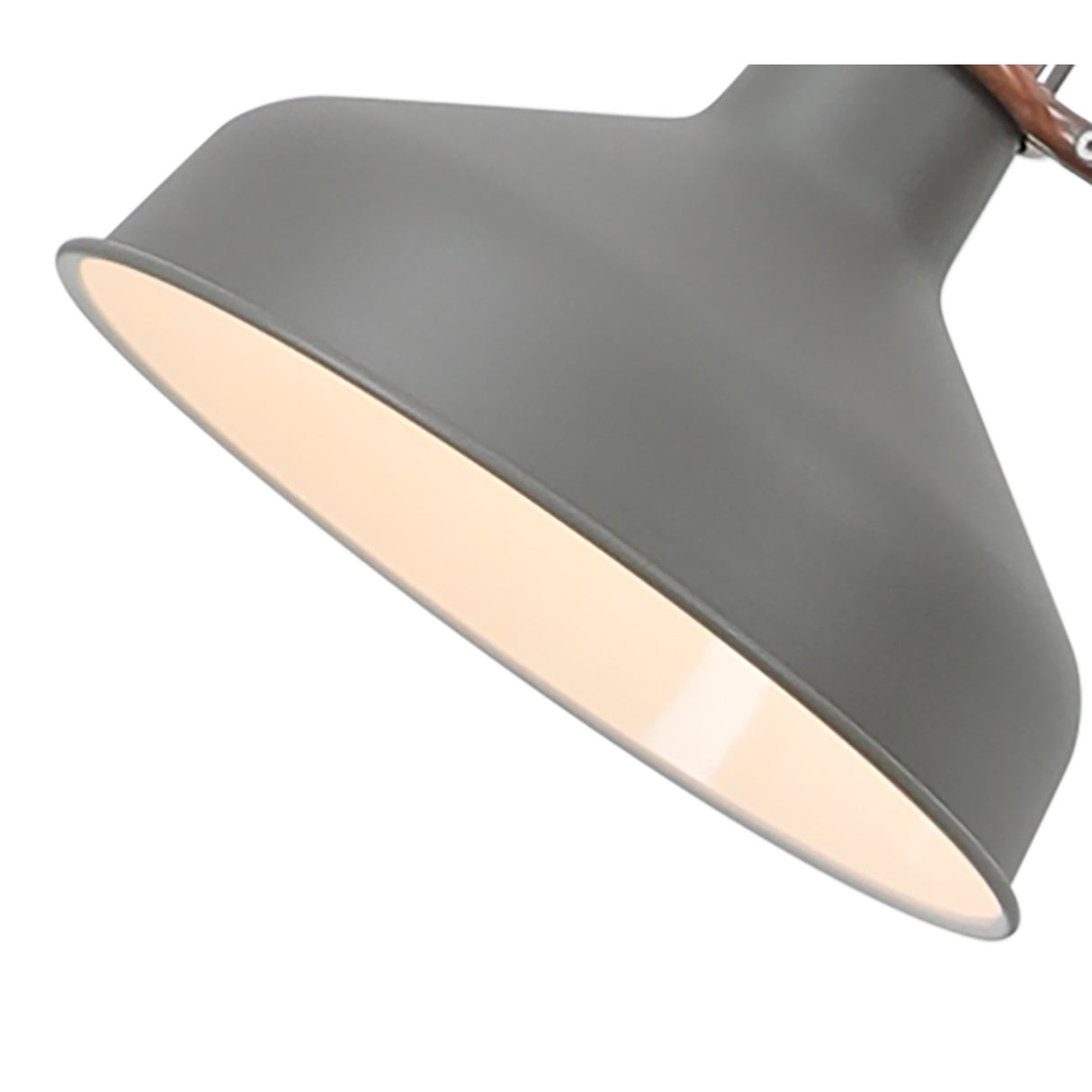 Contemporary Sand Grey Adjustable Floor Lamp with Copper Accents