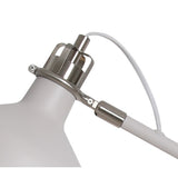 Modern Adjustable Floor Lamp with Satin Nickel and Sand White Finish