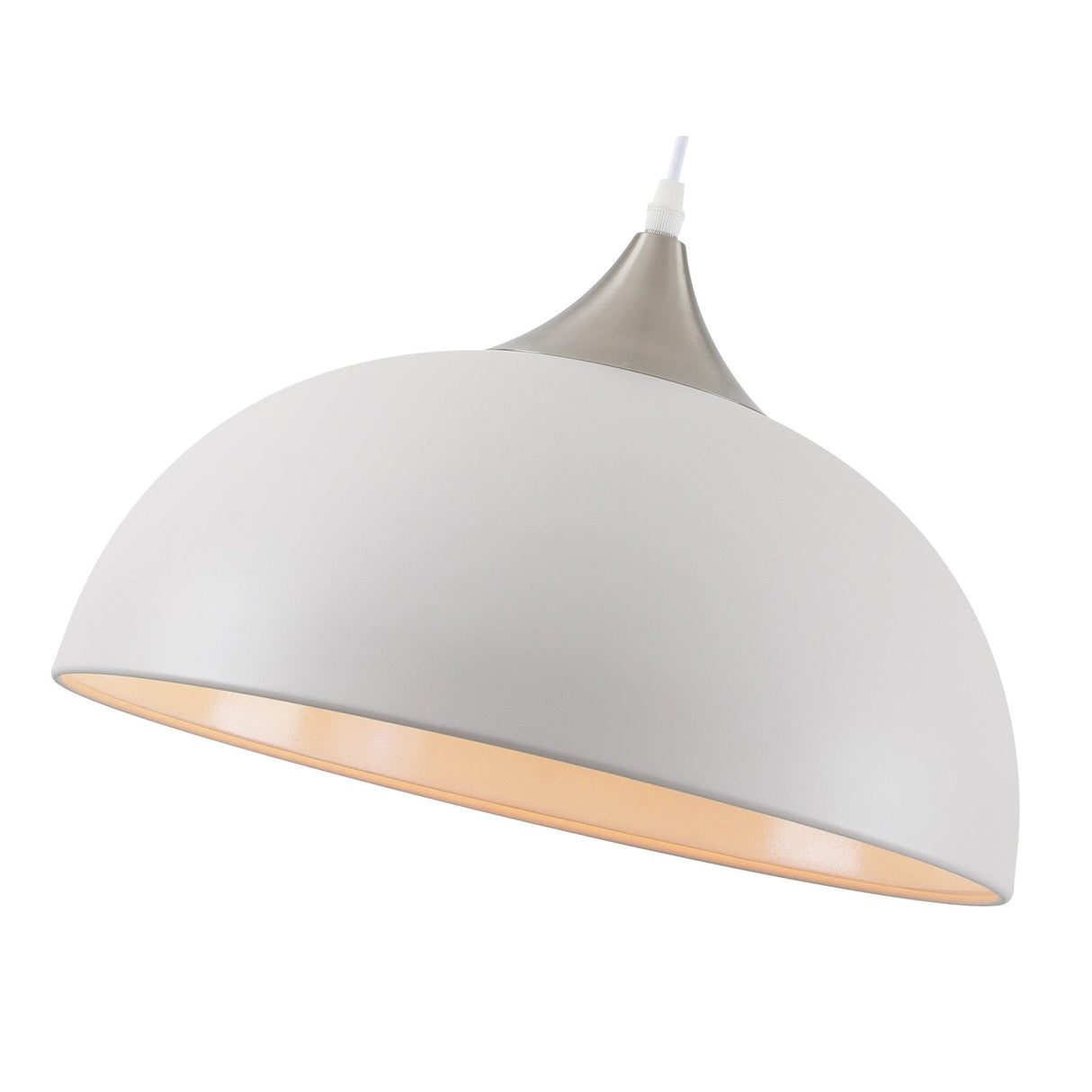 Elegant Pendant Light with Sand White and Satin Nickel Finish