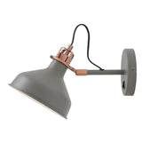 Modern Adjustable Wall Lamp with Rocker Switch, Sand Grey and Copper Finish
