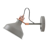 Modern Adjustable Wall Lamp with Rocker Switch, Sand Grey and Copper Finish