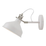 Contemporary Swivel Wall Lamp, E27 Socket, Sand White/Satin Nickel Finish