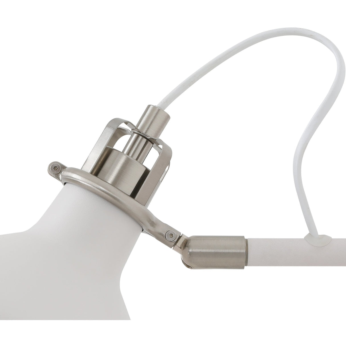 Contemporary Swivel Wall Lamp, E27 Socket, Sand White/Satin Nickel Finish