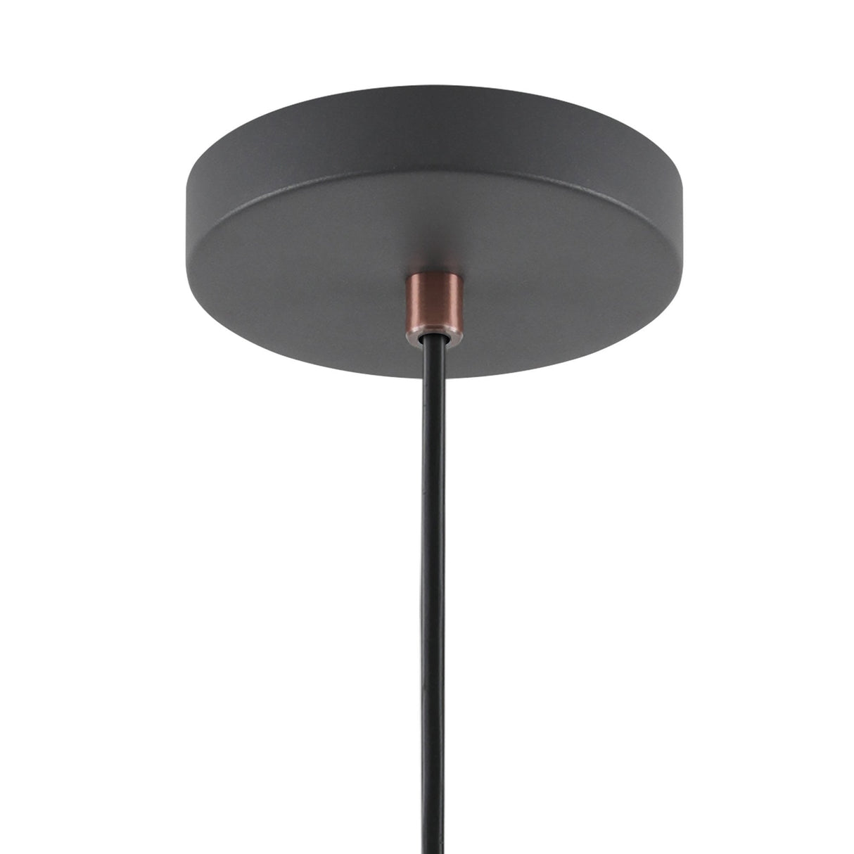 Contemporary Sand Black and White Pendant Light with Copper Accent