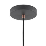 Contemporary Sand Black and White Pendant Light with Copper Accent