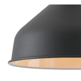 Contemporary Sand Black and White Pendant Light with Copper Accent