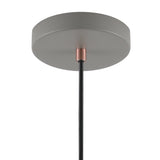 Elegant Sand Grey & Copper Pendant Light - E27, Adjustable Drop