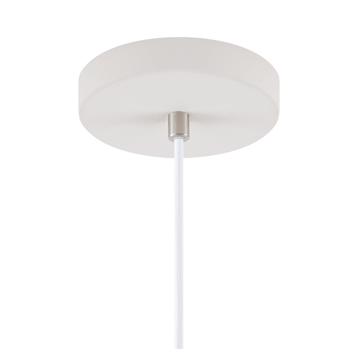 Modern Elegance: White and Satin Nickel Pendant Light, Adjustable Drop