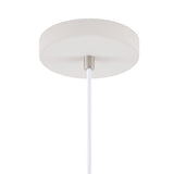 Modern Elegance: White and Satin Nickel Pendant Light, Adjustable Drop