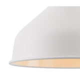 Modern Elegance: White and Satin Nickel Pendant Light, Adjustable Drop
