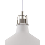 Modern Elegance Pendant Light, Sand White & Satin Nickel Finish