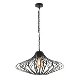 Sleek Matte Black E27 Pendant Light Fixture