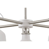 Elegant Telescopic 5-Light Chandelier, Sand White & Satin Nickel Finish
