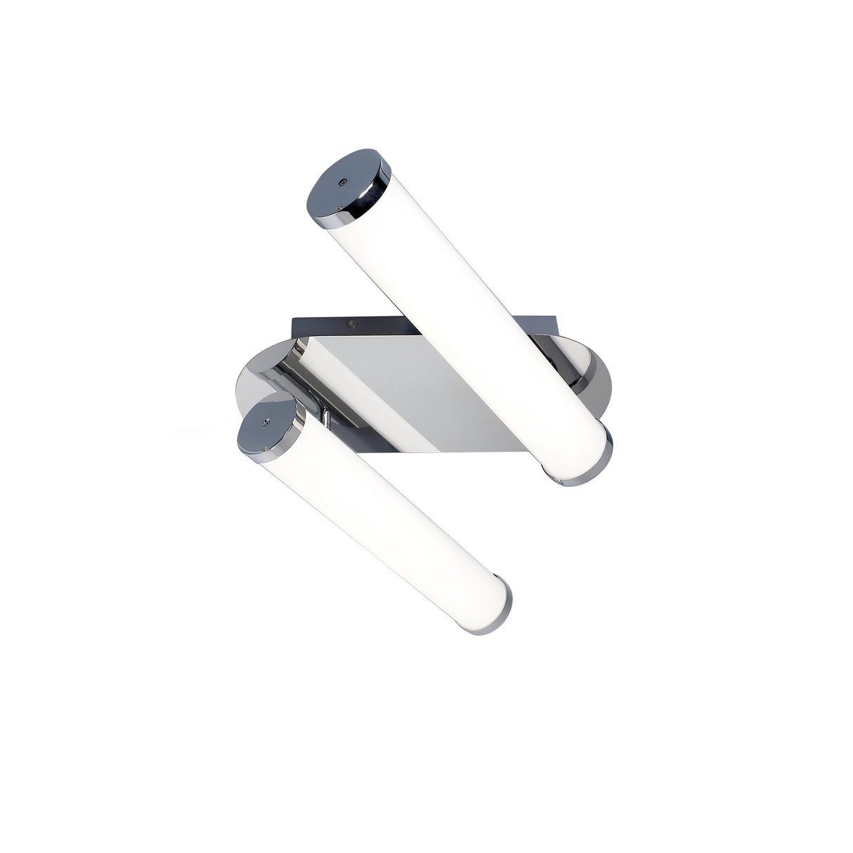 Sleek Polished Chrome LED Ceiling Light, 2 x 9W, 4000K, IP44, 1153lm, 3-Year Warranty
