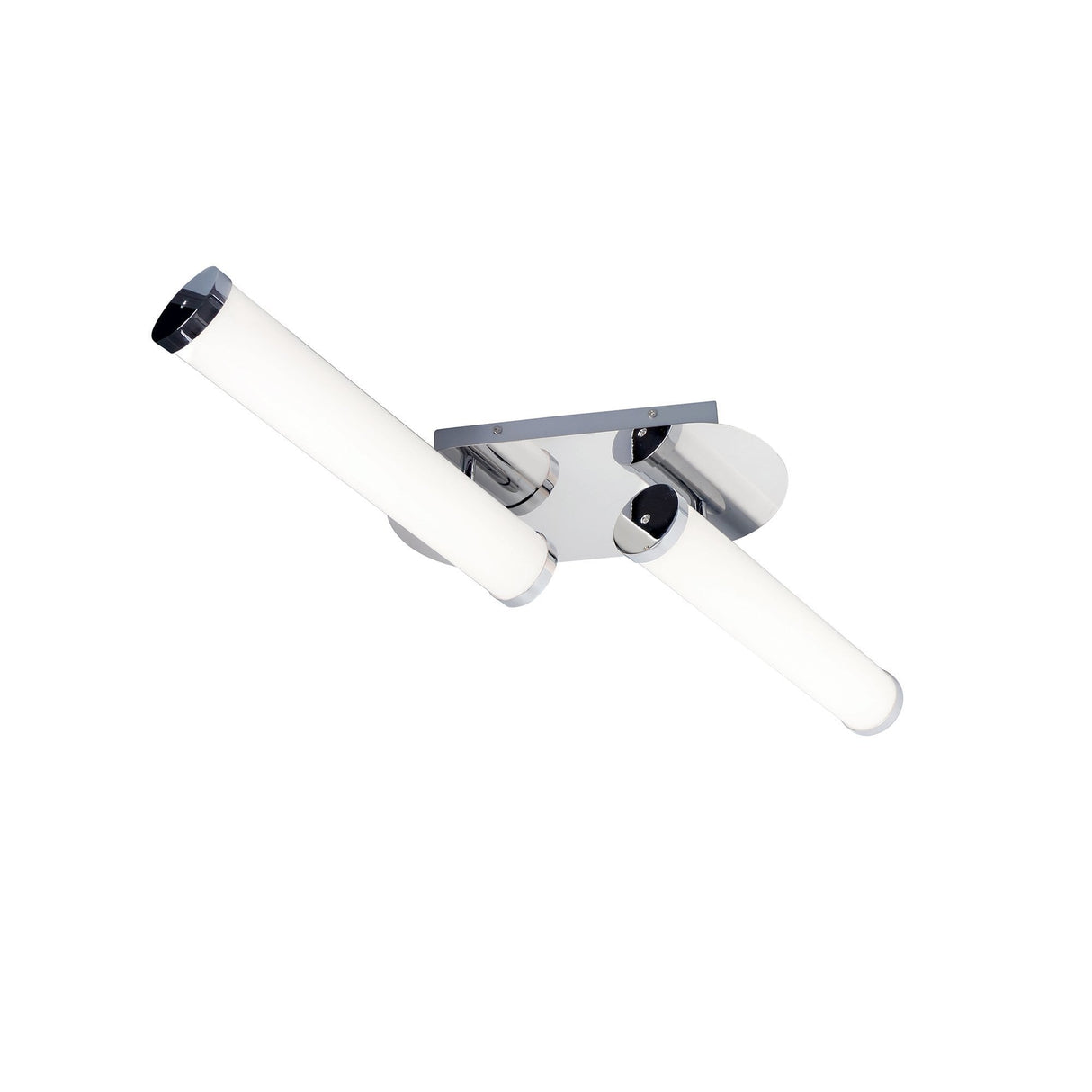 Sleek Polished Chrome LED Ceiling Light, 2 x 9W, 4000K, IP44, 1153lm, 3-Year Warranty