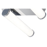 Sleek Polished Chrome LED Ceiling Light, 2 x 9W, 4000K, IP44, 1153lm, 3-Year Warranty