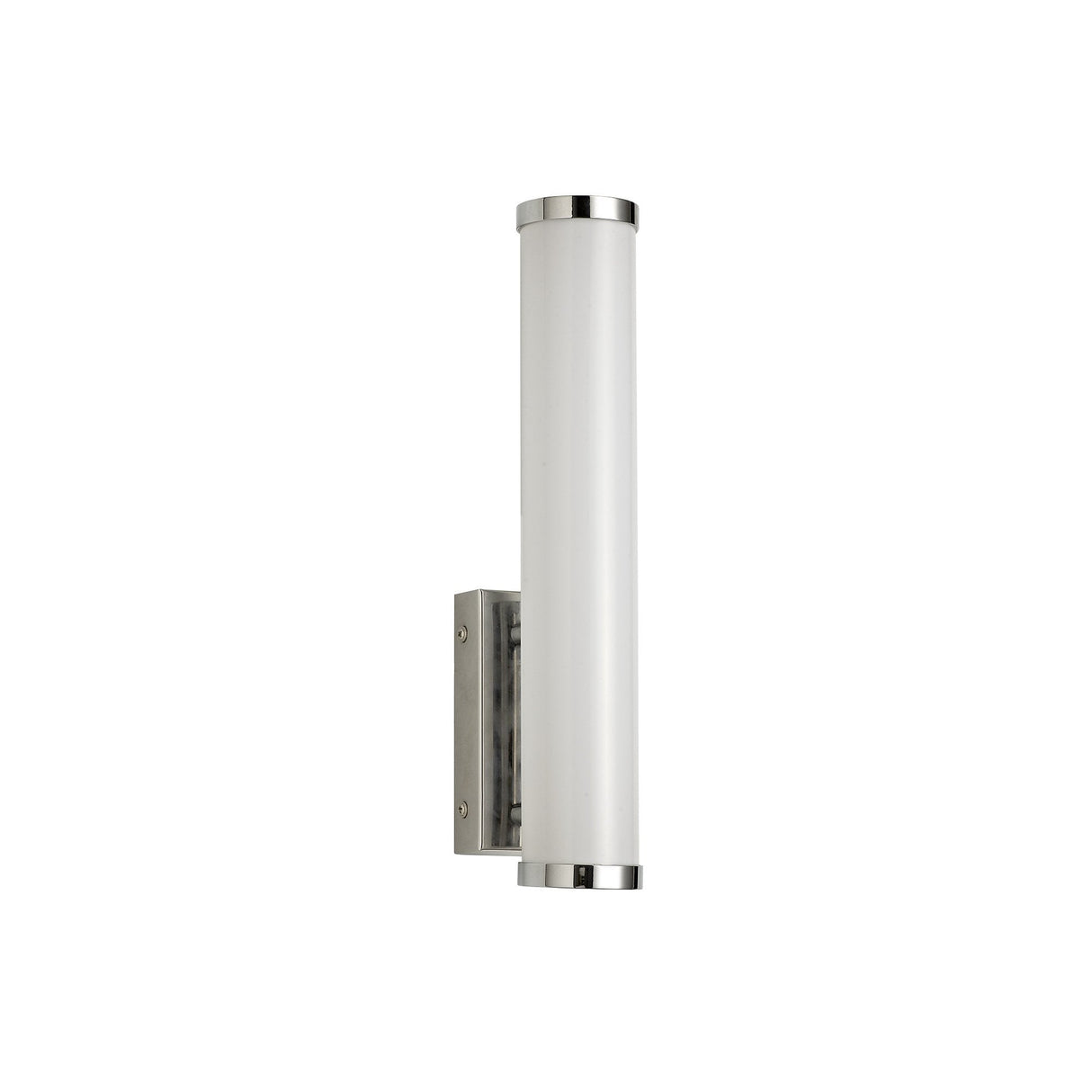 Compact Chrome Wall Light with Opal Shade, 9W LED, 4000K, IP44, 3-Year Warranty