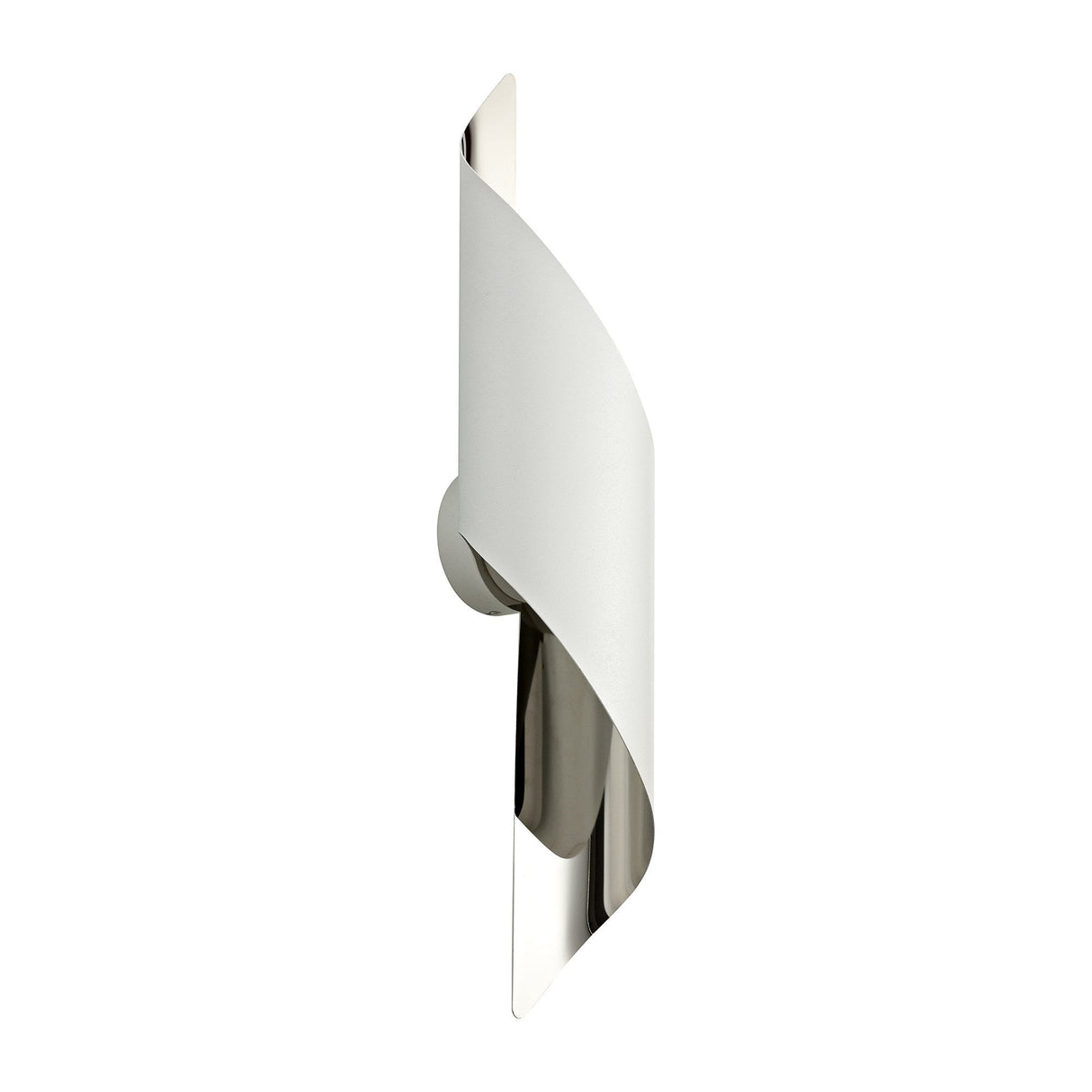 Modern Wall Sconce, 8W Integrated LED, 3000K Warm Glow, White/Polished Chrome, 3-Year Warranty