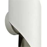 Modern Wall Sconce, 8W Integrated LED, 3000K Warm Glow, White/Polished Chrome, 3-Year Warranty
