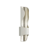 Elegant Wall Lamp with Integrated 8W LED, White & Silver Leaf Finish, 3000K Warm Glow