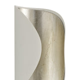Elegant Wall Lamp with Integrated 8W LED, White & Silver Leaf Finish, 3000K Warm Glow