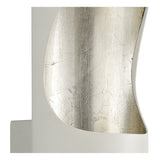 Elegant Wall Lamp with Integrated 8W LED, White & Silver Leaf Finish, 3000K Warm Glow