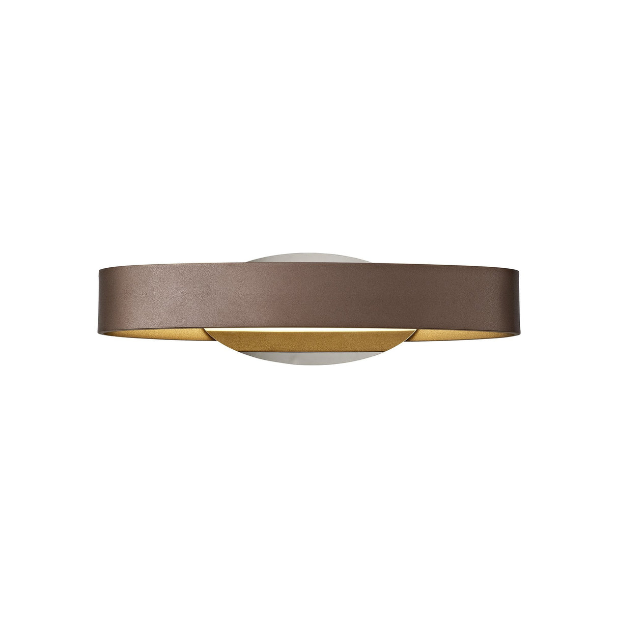 Satin Brown and Polished Chrome Wall Lamp, Frosted Shade, 6W LED, 3000K, 480lm, 3-Year Warranty
