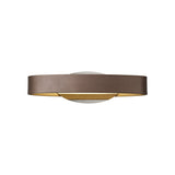 Satin Brown and Polished Chrome Wall Lamp, Frosted Shade, 6W LED, 3000K, 480lm, 3-Year Warranty