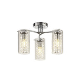 Radiant Elegance Semi-Flush Ceiling Light with Crystal Glass Detailing