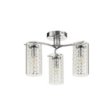 Radiant Elegance Semi-Flush Ceiling Light with Crystal Glass Detailing