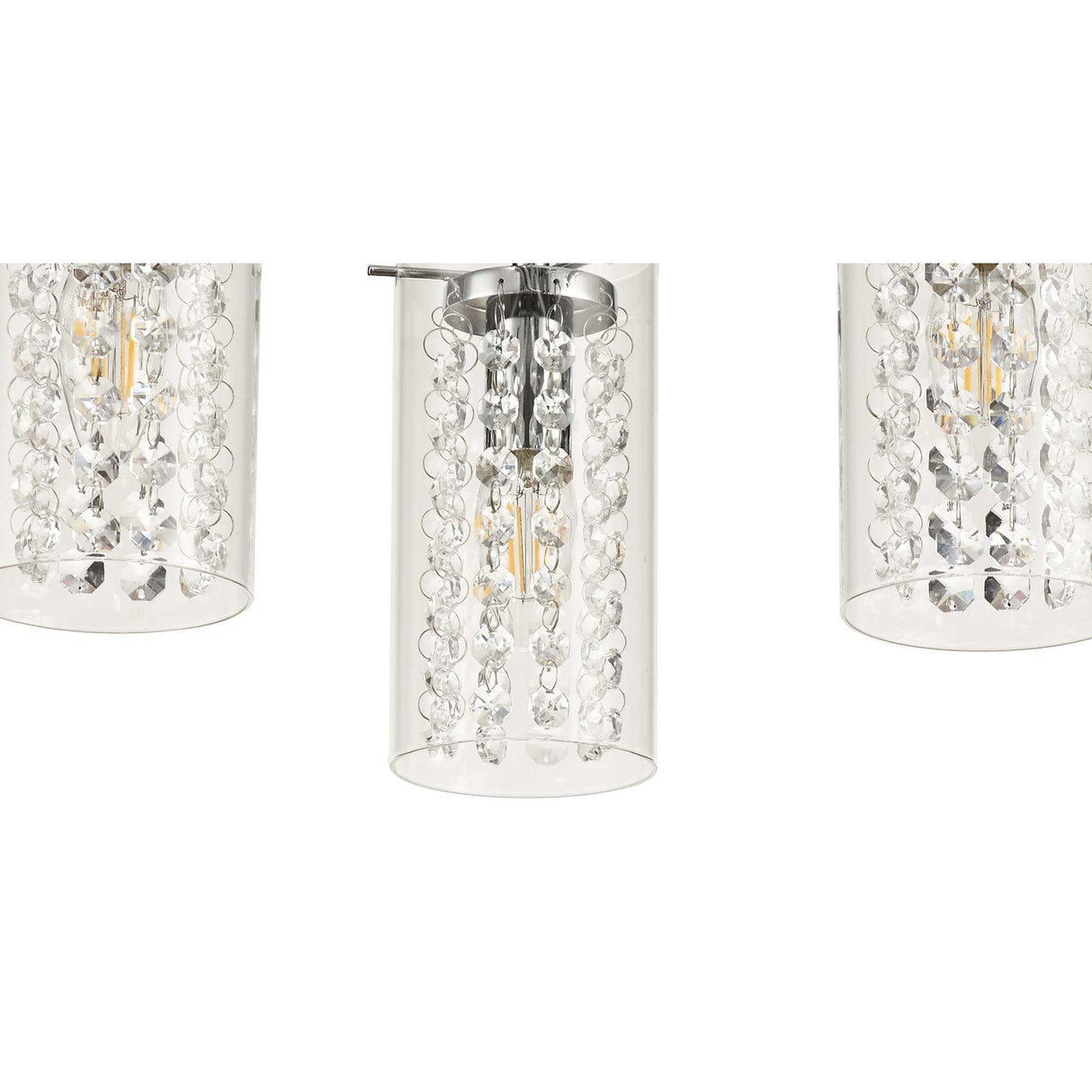 Radiant Elegance Semi-Flush Ceiling Light with Crystal Glass Detailing