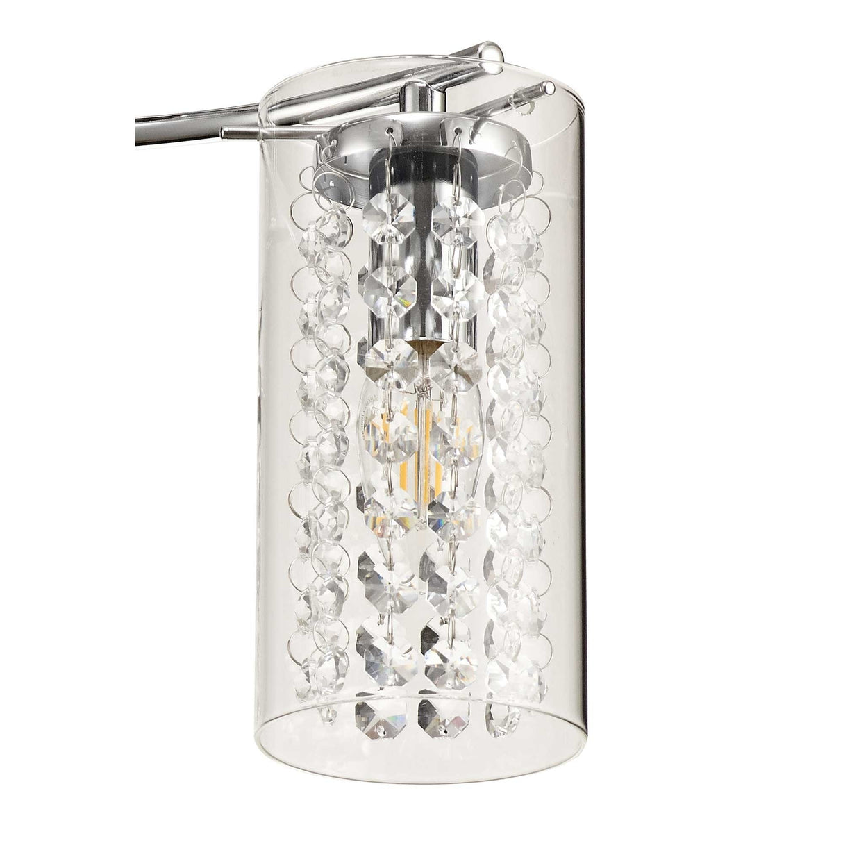 Radiant Elegance Semi-Flush Ceiling Light with Crystal Glass Detailing