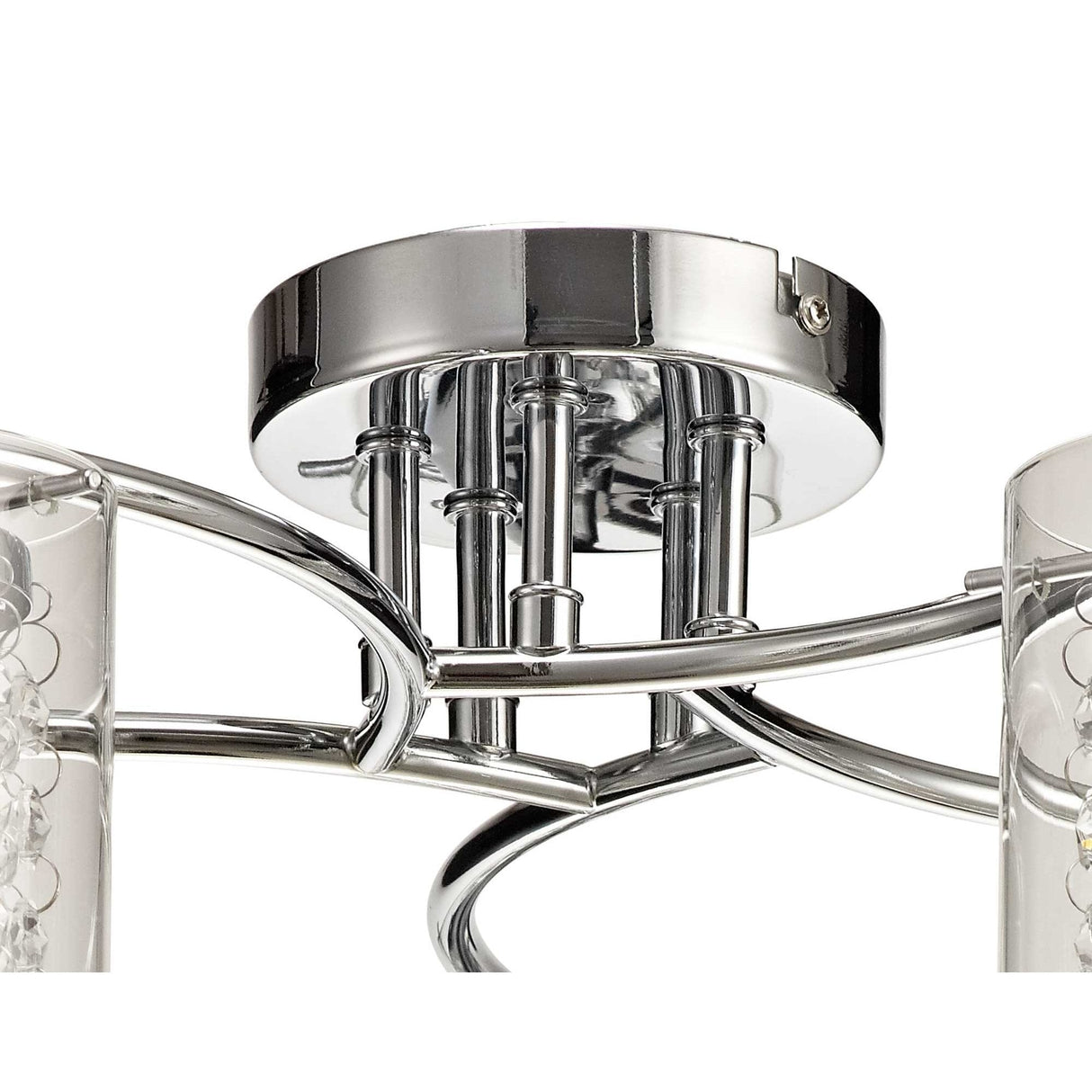 Elegance Crystal Glass Ceiling Light, 5 x E14, Polished Chrome Finish