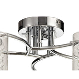 Elegance Crystal Glass Ceiling Light, 5 x E14, Polished Chrome Finish