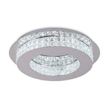 Elegant 18W LED Ceiling Light in Polished Chrome and Crystal, 4000K, 418lm, 3-Year Warranty