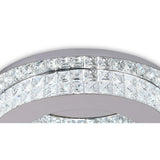 Elegant 18W LED Ceiling Light in Polished Chrome and Crystal, 4000K, 418lm, 3-Year Warranty