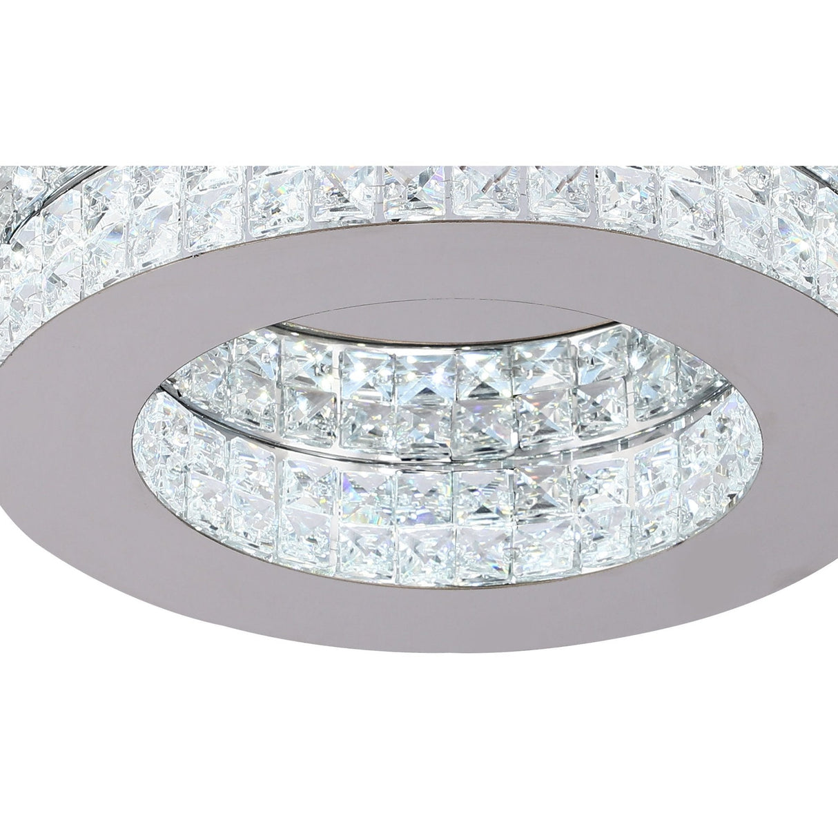 Elegant 18W LED Ceiling Light in Polished Chrome and Crystal, 4000K, 418lm, 3-Year Warranty