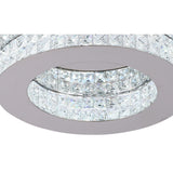 Elegant 18W LED Ceiling Light in Polished Chrome and Crystal, 4000K, 418lm, 3-Year Warranty