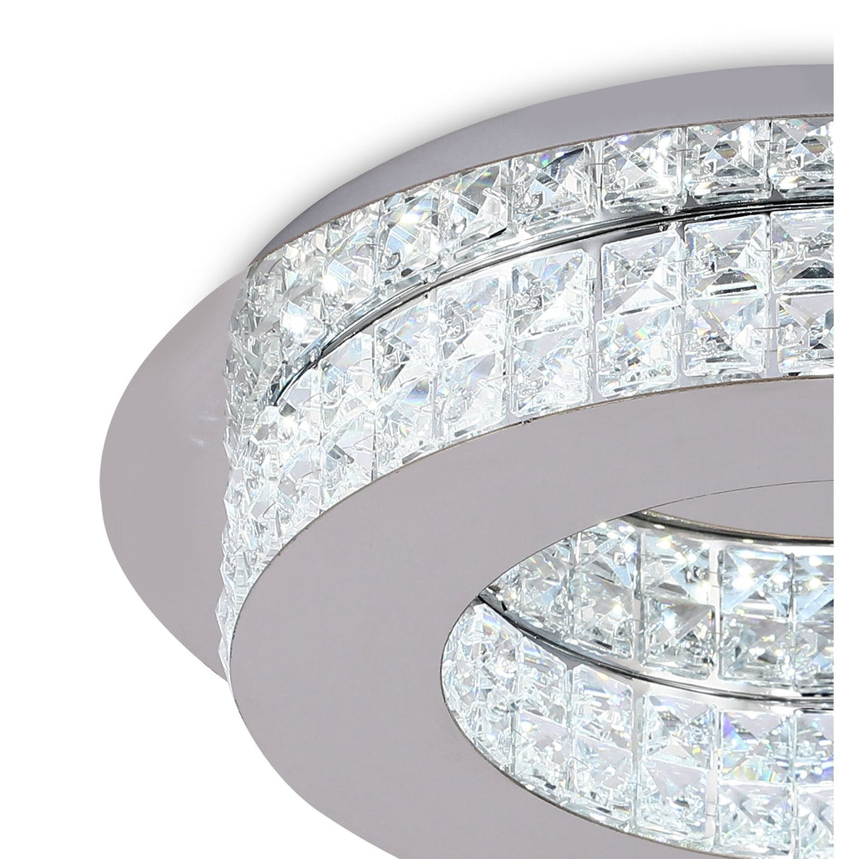 Elegant 18W LED Ceiling Light in Polished Chrome and Crystal, 4000K, 418lm, 3-Year Warranty