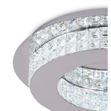 Elegant 18W LED Ceiling Light in Polished Chrome and Crystal, 4000K, 418lm, 3-Year Warranty