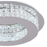 Elegant 18W LED Ceiling Light in Polished Chrome and Crystal, 4000K, 418lm, 3-Year Warranty