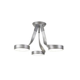 Modern 3-Light Flush Mount Ceiling Fixture, 36W LED, Warm White, Silver/Chrome Finish, 3-Year Warranty
